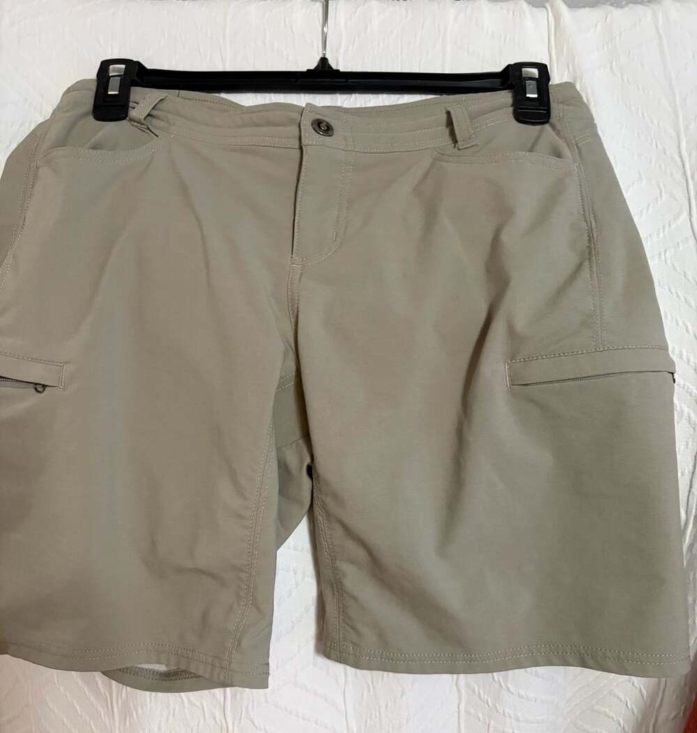 KUHL Hiking Shorts Size 12 Tan Cargo Outdoor Water Resistant